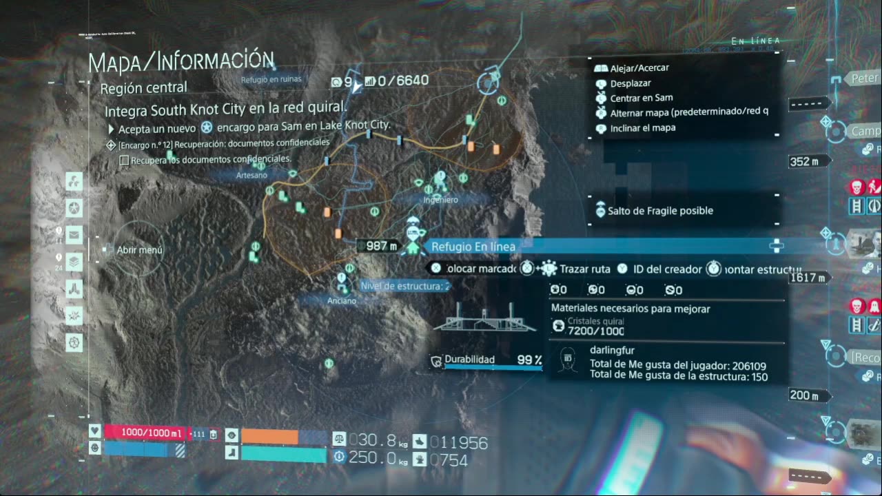 gameplay death stranding parte 8 recuperando materiales de las MULAS y repartos