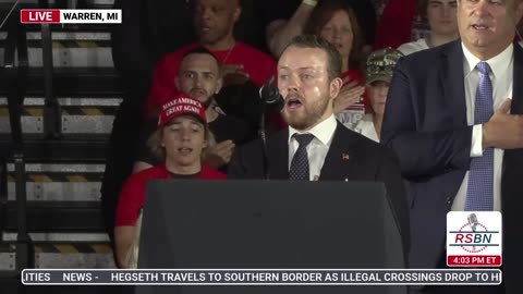 WATCH: National Anthem at Pres. Trump Rally Celebrating his First 100 Days in Warren, MI - 4/29/25