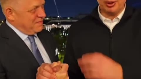 President Vuc'ic' of Serbia & PM Fico of Slovakia in Moscow, Russia