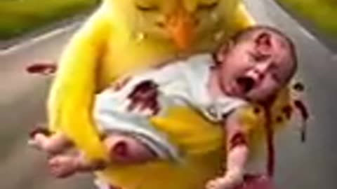 🐣Chick saves the baby👶from Accident😥🚗