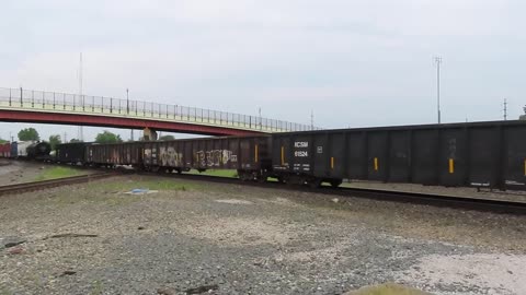 Solo Norfolk southern mix freight train with a DPU Sonic Bonnet Locomotive