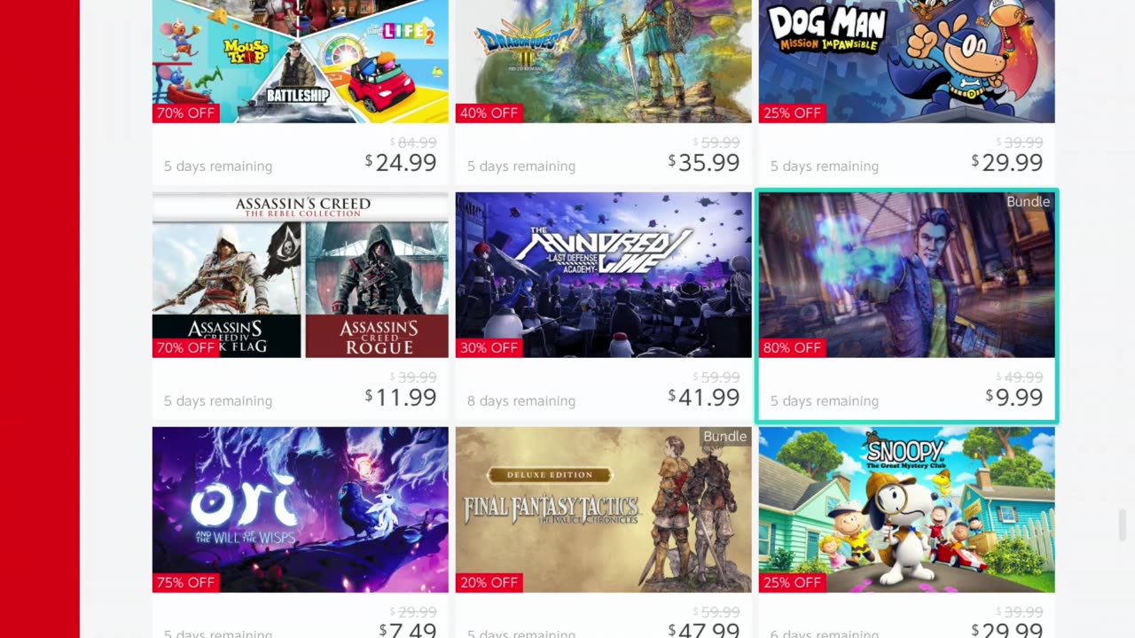 Nintendo switch sales!