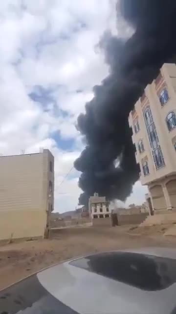 Massive Israeli airstrikes targeting Houthi-held Sana'a International Airport In Yemen
