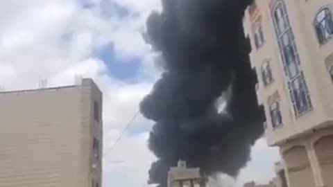 Massive Israeli airstrikes targeting Houthi-held Sana'a International Airport In Yemen