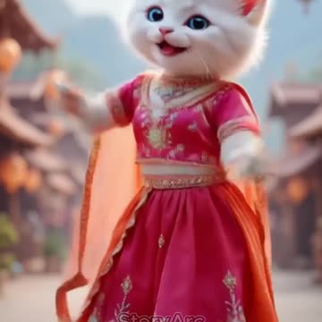 Cute cat in wedding dress