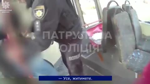 Footage of police officers working during morning arrivals in Kryvyi Rih