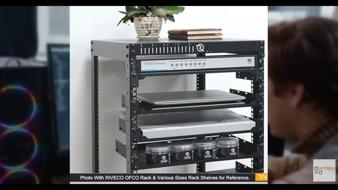 RIVECO 2 PCS 10” Rack Shelves for 19 inches Network Rack & Cabinets, 1U Rack Mou