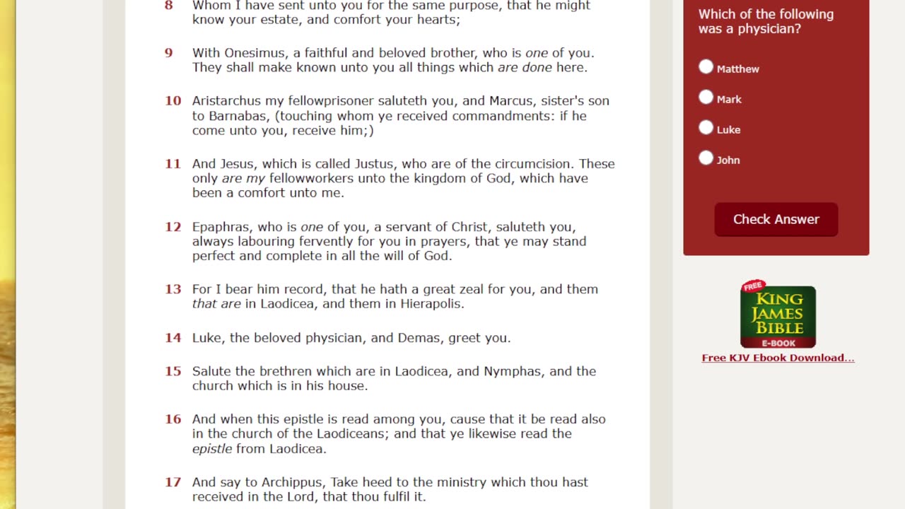 Colossians Chapter 4 KJV vs MSG