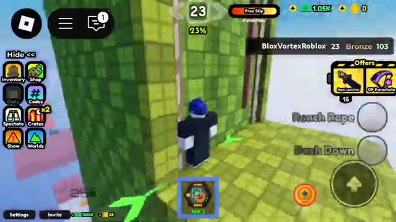 Playing Rope Swing In Roblox!