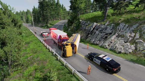 School Bus vs Truck CRASH on Mountain Road