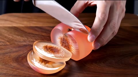 Glass Fruit Slicing ASMR 🍑🍒🍌