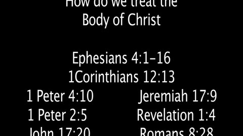 Sunday June 29, 2025. How do we treat the Body of Christ.