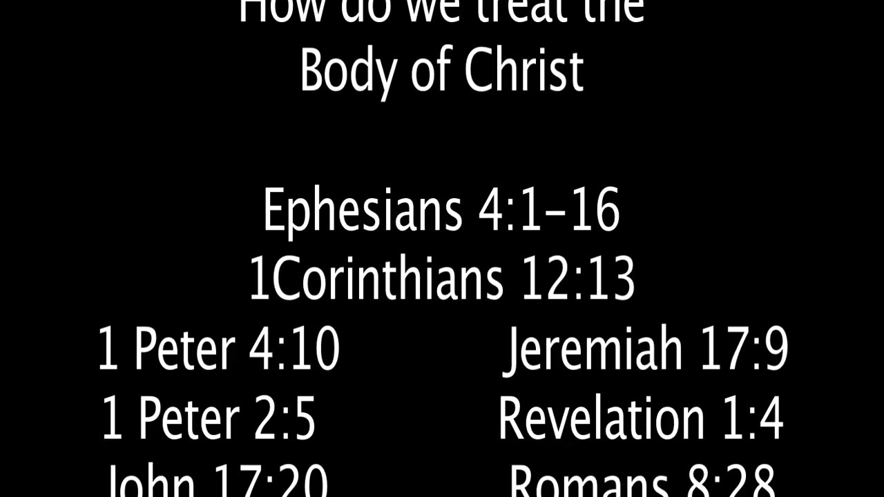 Sunday June 29, 2025. How do we treat the Body of Christ.