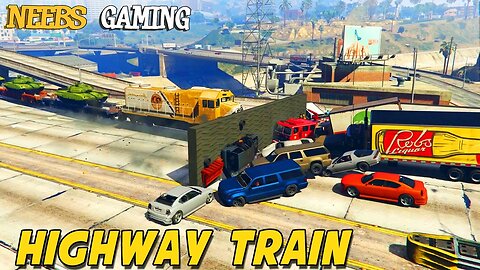 GTA 5 MODS - HIGHWAY TRAIN BULLDOZER!!! Harry Potter & Biker Melee Mods