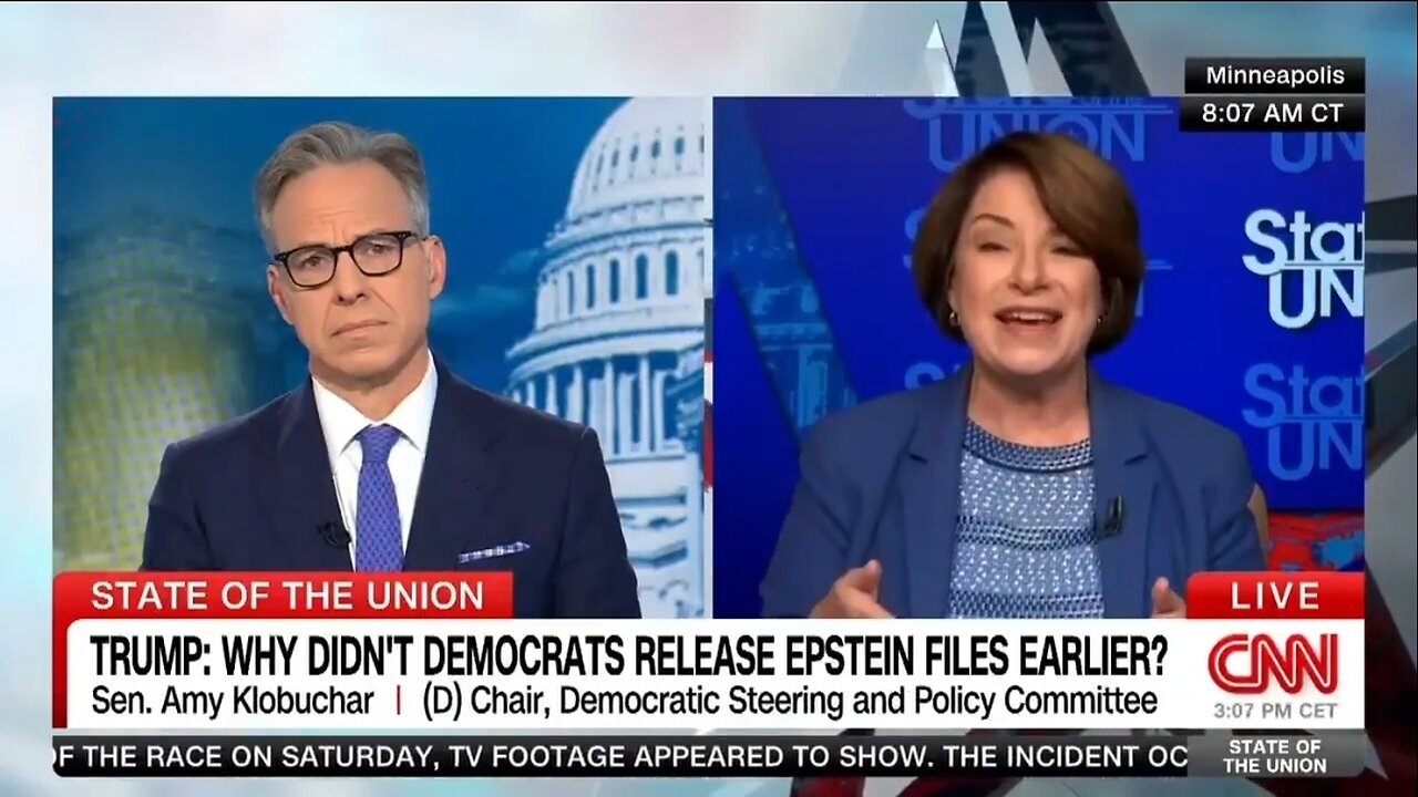 Sen Amy Klobuchar Blames Trump For Epstein Files