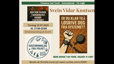 22.7.25: Levende mann Vidar Knutsen: Hvem eier egentlig deg? Hva er en lov? Og hvem gjelder den for?