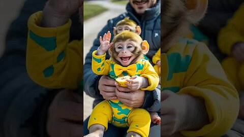 Adorable alert: this baby monkey’s smile is everything! 🐵💕
