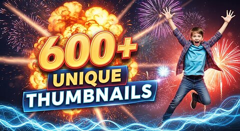 600+ Unique Thumbnails, Multiple Designs, Different Designs, Without Audio, AI Thumbnail 2