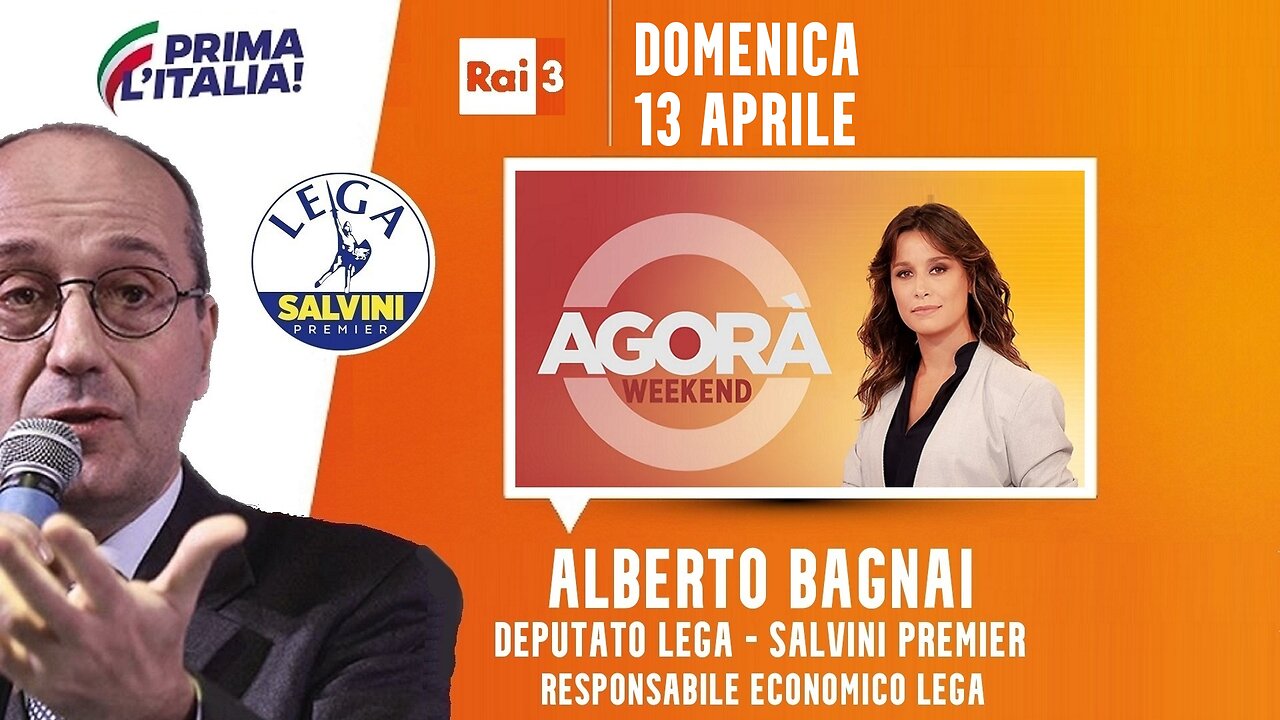 🔴 Interventi dell'On. Alberto Bagnai ospite ad "Agorà Weekend" su Rai3 del 13/04/2025.