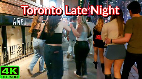 【4K】Toronto After Midnight 🌙 Friday Nightlife Canada 🇨🇦