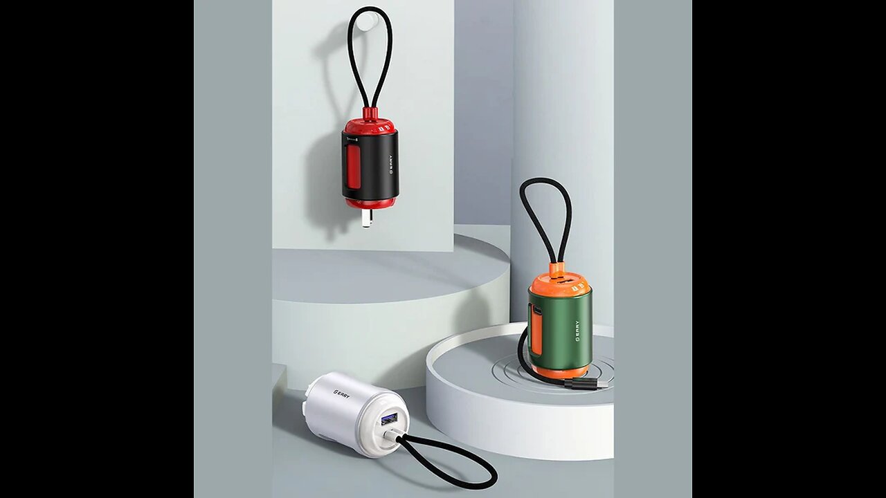 2-in-1 Portable Foldable Wall Charger with Cable, Lanyard, 18W Output, for Phone & Laptop