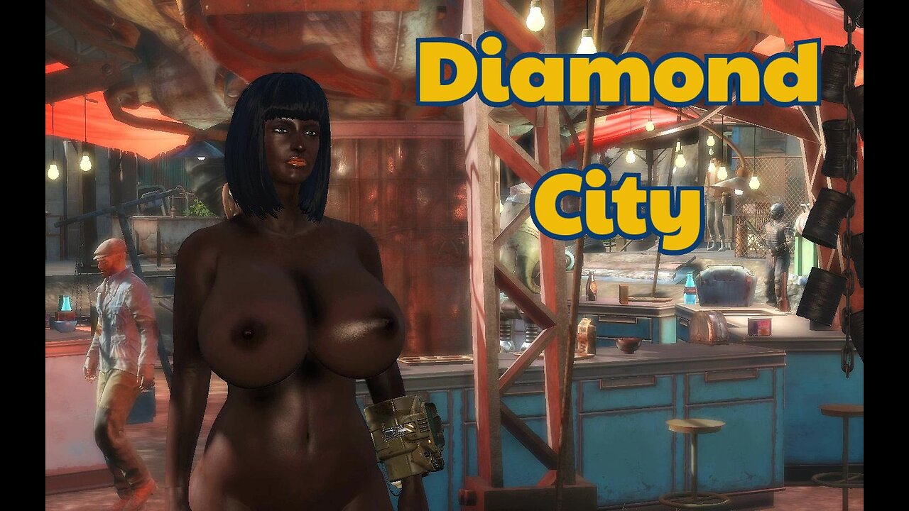 Fallout 4 Diamond city part 1 Naked Enormous titties busty Boobs breast expansion