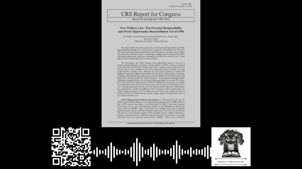 #OnThisDate August 22, 1996: Welfare Overhaul