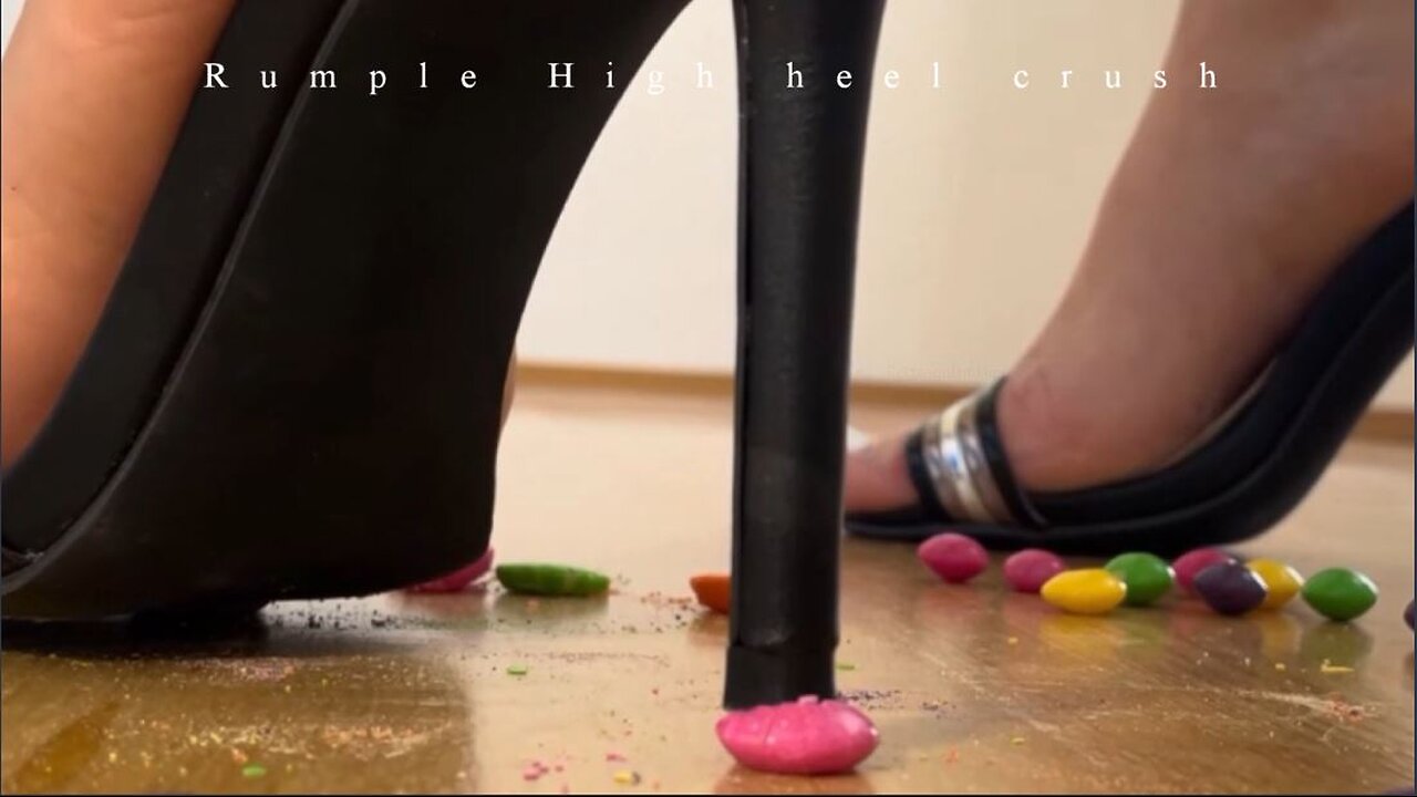 Extreme close up off heel crushing