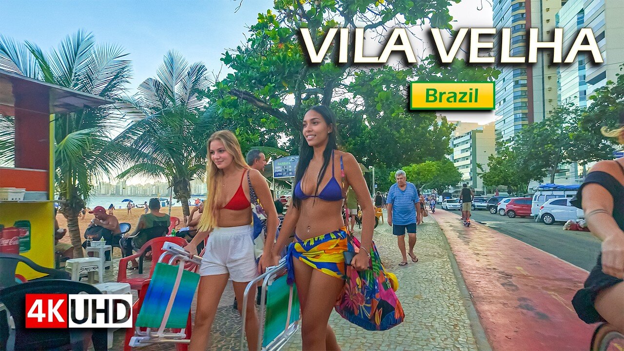 Life by the Sea — Walking Praia da Costa Boardwalk 🇧🇷 Brazil 【 4K UHD 】