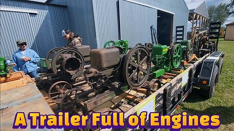 Trailer Full of Engines at the 2025 Lake Region Threshing Show