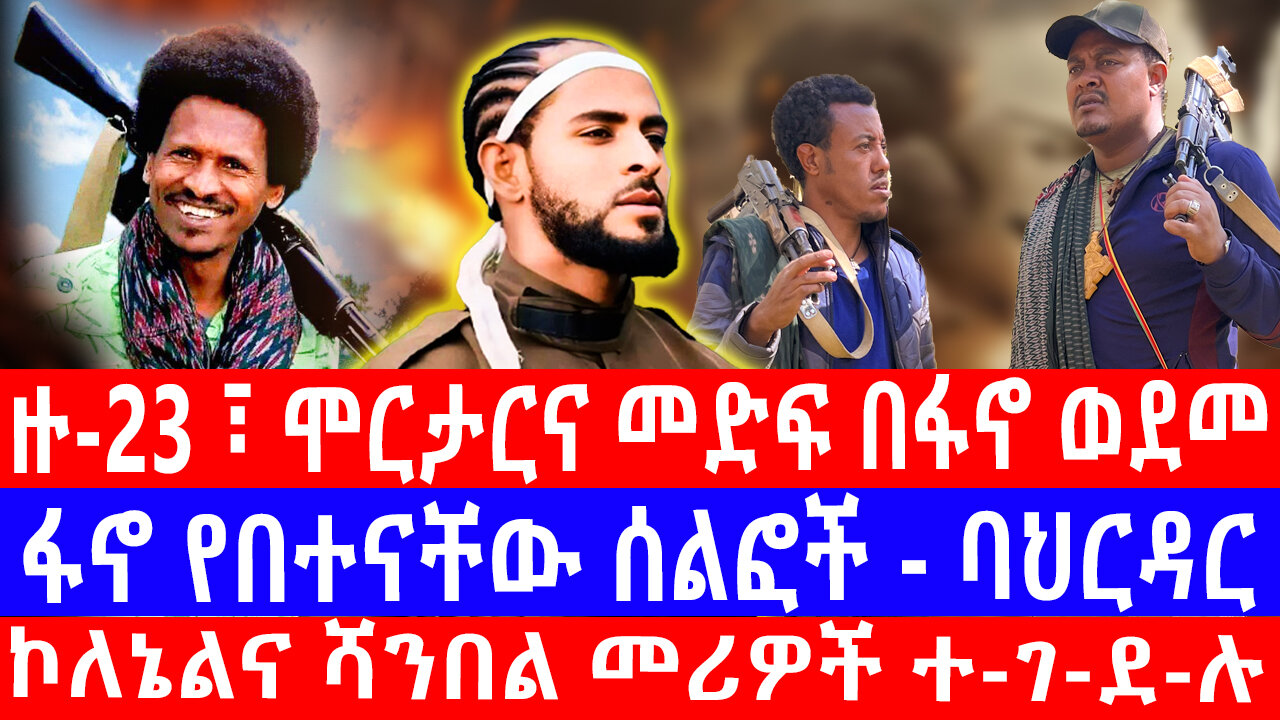 ዙ-23 ፣ ሞርታርና መድፍ በፋኖ ወደመ ፋኖ የበተናቸው ሰልፎች - ባህርዳር ኮለኔልና ሻንበል መሪዎች ተ-ገ-ደ-ሉ