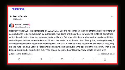 BREAKING: Trump Puts Pressure On DOJ To Indict ACTBLUE