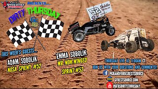 RCS DIRTY THURSDAY – with NOSA Sprint #52, Adam Sobolik & WR Non-Winged Sprint #52, Emma Sobolik