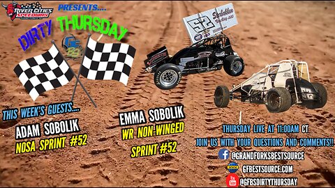 RCS DIRTY THURSDAY – with NOSA Sprint #52, Adam Sobolik & WR Non-Winged Sprint #52, Emma Sobolik