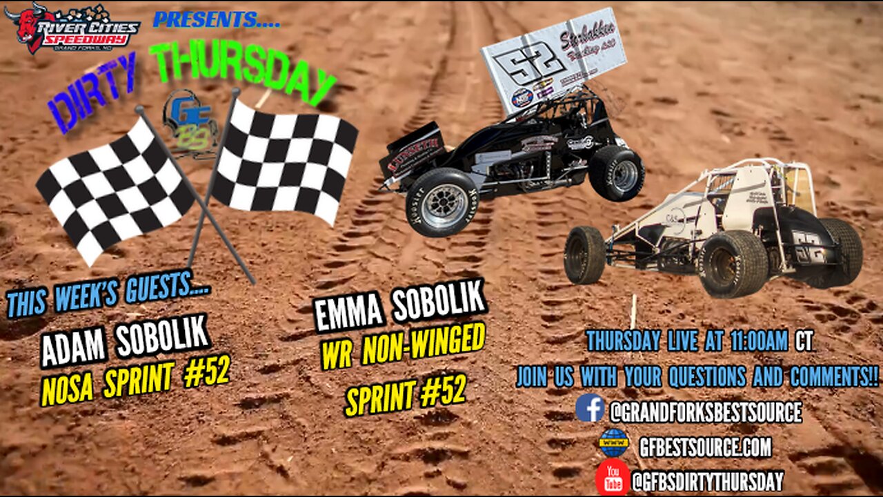 RCS DIRTY THURSDAY – with NOSA Sprint #52, Adam Sobolik & WR Non-Winged Sprint #52, Emma Sobolik