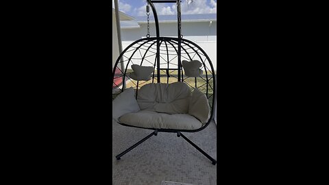 RIWENGO Double Hanging Egg Chair With Weather-Resistant Cushion | 4K