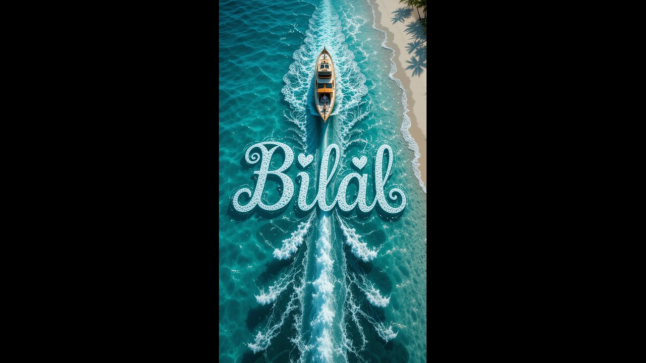 "A Boat Around A name of Bilal on the Sea 🌊 | Peaceful Ocean Journey | ansari_313