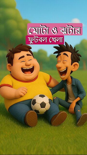 মোটা ও ঝটার ফুটবল খেলা Funny Bangla Cartoon Shorts