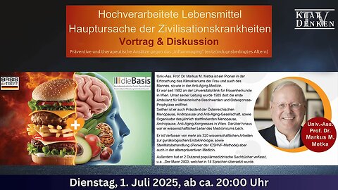 von KLARDENKEN 👉 💥🎤Vortrag - Prof. Dr. M. Metka - Hochverarbeitete Lebensmittel💥
