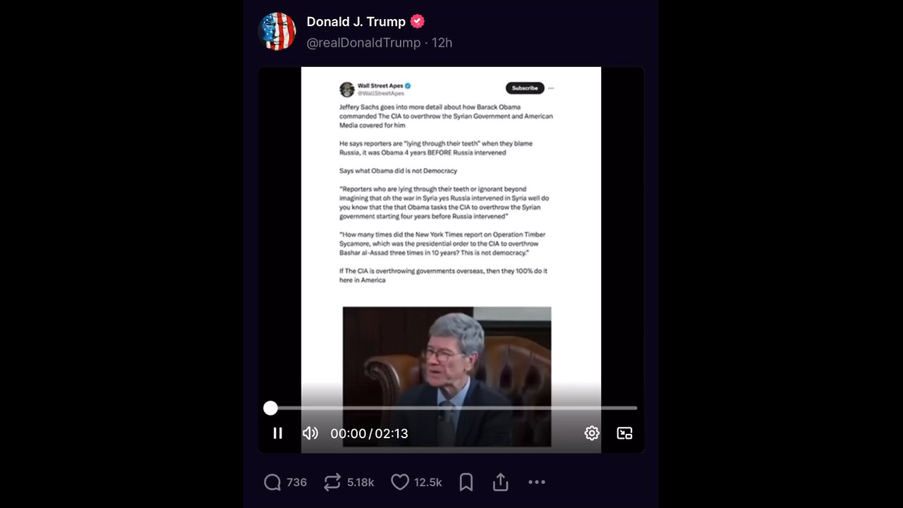 WATCH: Trump Shares Video of Jeffrey Sachs Discussing C.I.A. Plans, U.S.-Israel Relation & Iran