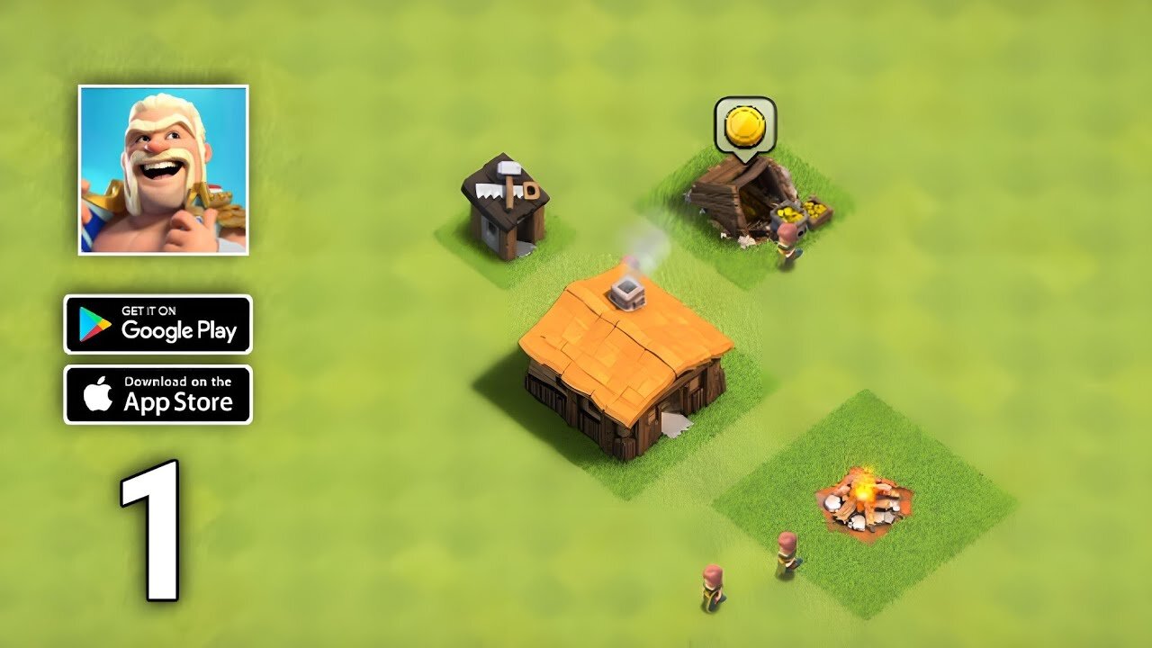 Clash Of Clans Gameplay - Walkthrough Part 1 Town Hall 1 (iOS, Android) I COC