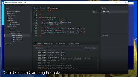 Defold Camera Clamping Example