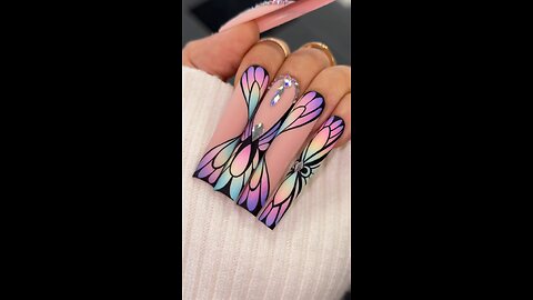 🦋 Big Butterfly Nail Art in Different Colors – Beautiful & Eye-Catching Design!