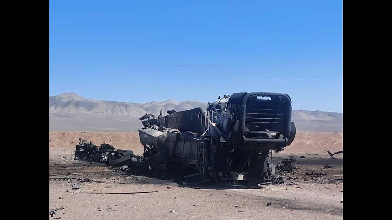 This is what a ballistic missile launcher looks like after the Israeli Air Force fighter