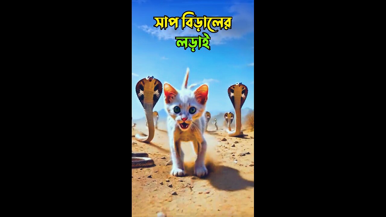 সাপ বিড়ালের লড়াই funny cartoon #snake #funny video