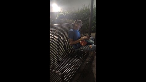 July 13, 2025 - #gangstalker planted by the #homeless sleeping bench Pt. 2