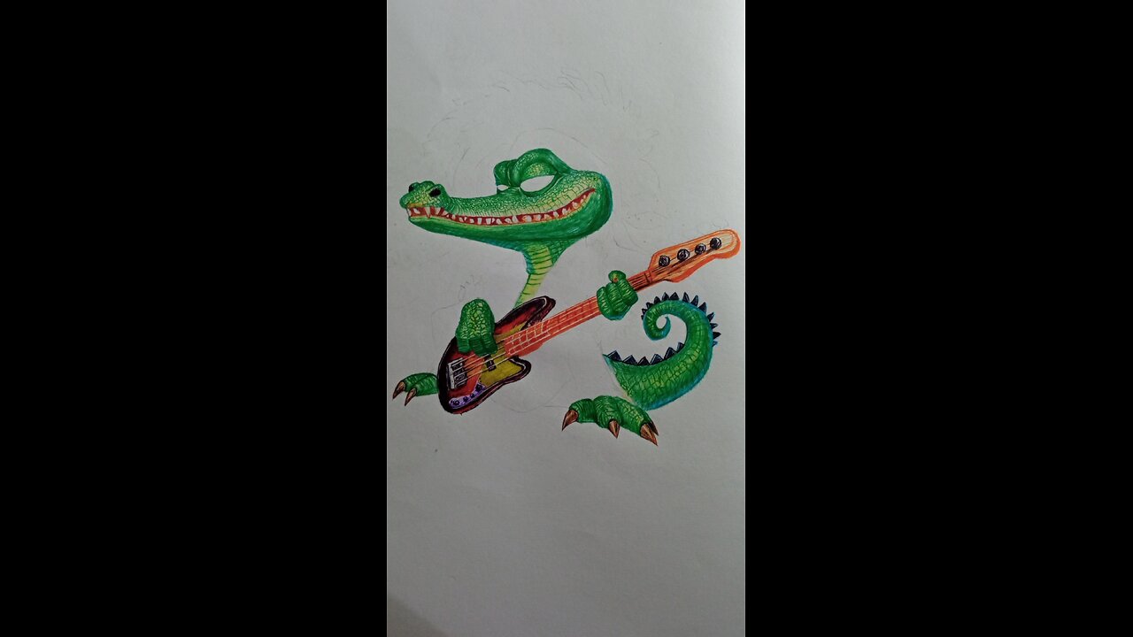 bollpoint pen drawing |a crocodile drawing