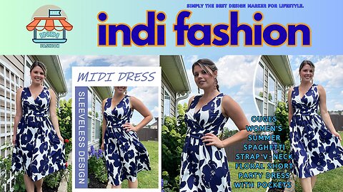 OUGES Women's Summer Spaghetti Strap V-Neck Floral Short Party Dress | Indifashion