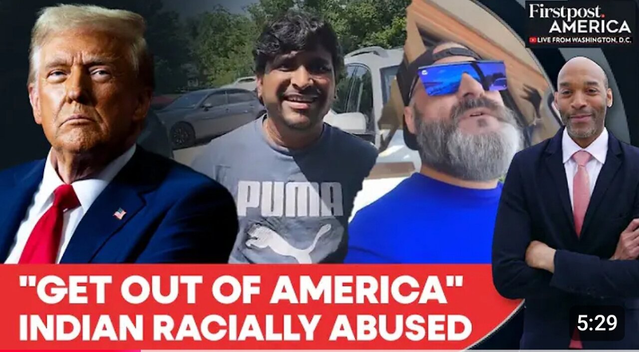 Go Back Indian Man faces Racist Trump.
