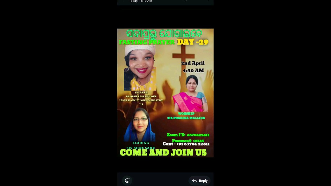 Join us in a powerful move of God🔥6:30 p.m central time, India time 4:30 am